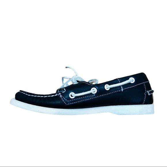 Authentic Sebago Dockside’s Navy and White Leather Loafers Women’s Size 7.5 - Picture 5 of 8